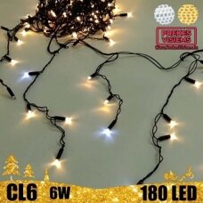 180 LED girlianda varvekliai 9 m BLYKSTĖ SPC CL6 (šiltai balta)