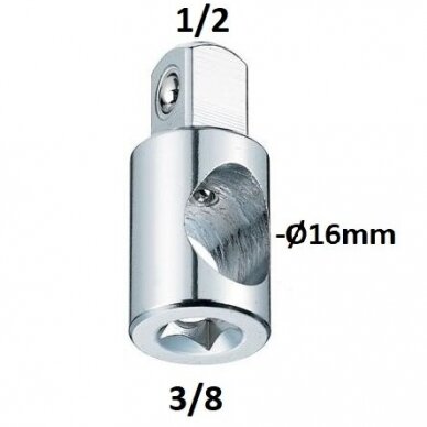 Adapteris 3 krypčių 3/8" - 1/2"