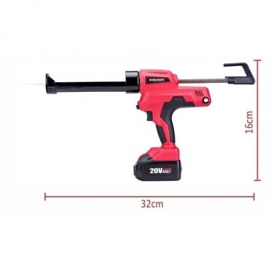 AKUMULIATORINIS PISTOLETAS HERMETIKAMS 20V LI-ION WORCRAFT 1