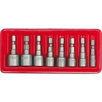 Atsuktuvų galvučių rinkinys 1/4" (8vnt) 5-13mm