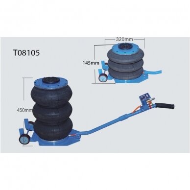 Domkratas 5t pneumatinis  su 3 oro pagalvėmis 3