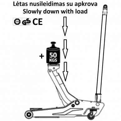 Hidraulinis domkratas su ratukais 1.5t (alium.) 2