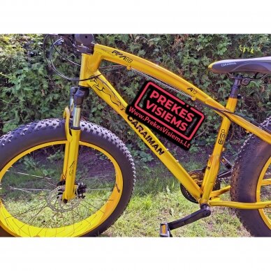 Dviratis Caraiman Fat Bike 26x16 Geltona/Juoda 3