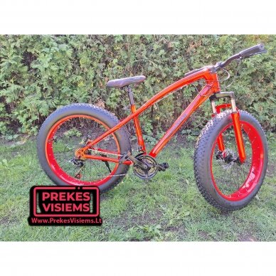 Dviratis Fat Bike 26x16 Raudonas/Juodas 6