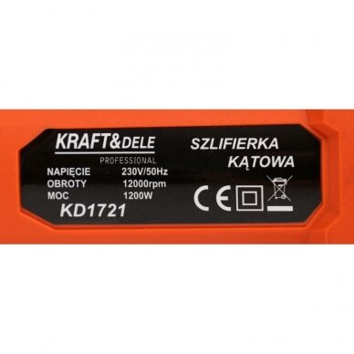 Elektrinis kampinis šlifuoklis - bulgarkė 1200W KD1721 8