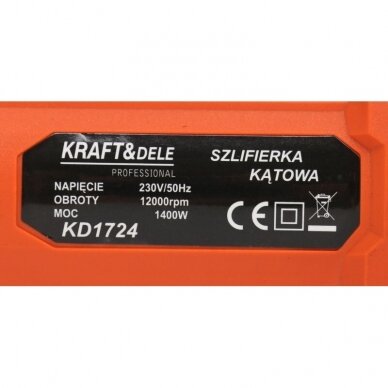 Elektrinis kampinis šlifuoklis - bulagarkė 1400W KD1724 4