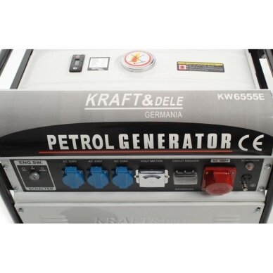 Benzininis trifazis elektros generatorius KD108 5000W 12/230/380V + ELEKTRINIS STARTERIS 5