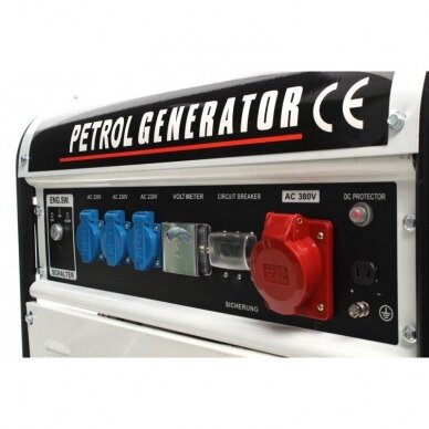 Benzininis trifazis elektros generatorius KD108 5000W 12/230/380V + ELEKTRINIS STARTERIS 6