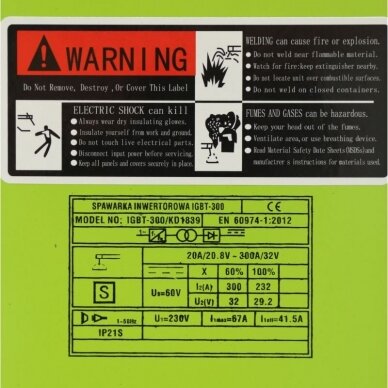 Inverterinis suvirinimo aparatas 330A IGBT LCD KD1839 2