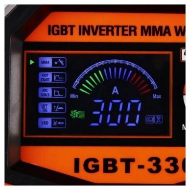 Inverterinis suvirinimo aparatas MMA IGBT LIFT TIG LCD 300A KD1878 1