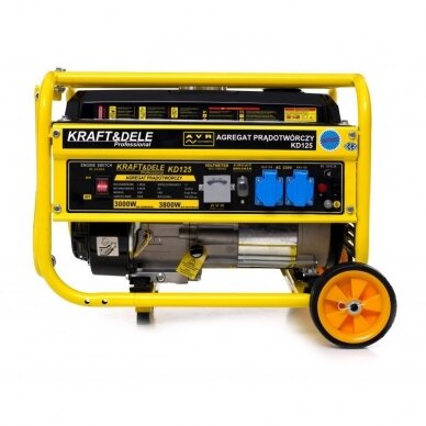 Benzininis vienfazis elektros generatorius KRAFT&DELE KD125  3.8 kW 11