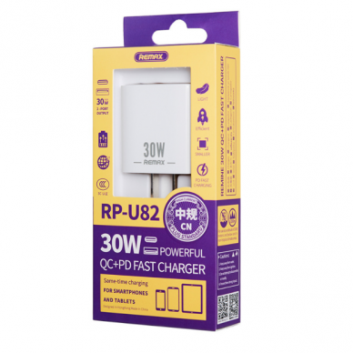 Kroviklis Remax RP-U82 30W QC+PD fast charger