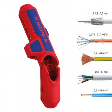 Laidų nuvalymo įrankis KNIPEX ErgoStrip 5