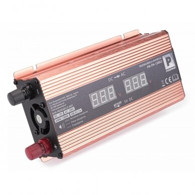 LCD įtampos keitiklis-inverteris 12V 1200W PM-PN-1200LS 2