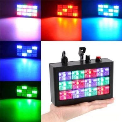 LED RGB stroboskopas blykstė (baltas) 9