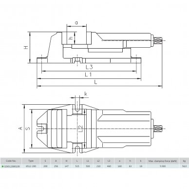 Mašininis spaustuvas 200mm 1