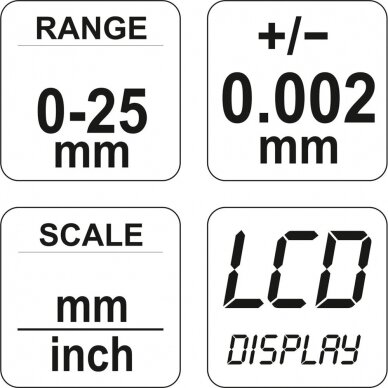 Mikrometras elektroninis 0-25mm 3