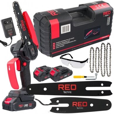 Mini akumuliatorinis grandininis pjūklas  RED TECHNIC RTMPA0064