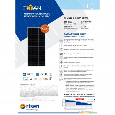 Monokristalinė fotovoltinė plokštė Risen R540W-sr 1