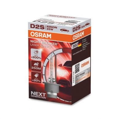 OSRAM XENARC NIGHT Braker Laser, D2S, +200% XENON 1vnt. 66240XNL