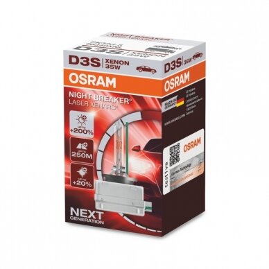 OSRAM XENARC NIGHT Braker Laser, D3S, +200% XENON 1vnt.66340XNL