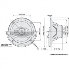 Pioneer, TS-A2013i 20 cm 3-juostų automobiliniai garsiakalbiai