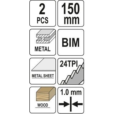 Pjūklelis tiesiniam pjūklui 150mm 24TPI (2vnt) 1