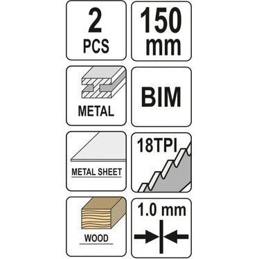 Pjūklelis tiesiniam pjūklui 150mm 18TPI (2vnt) 1