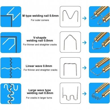 Plastiko suvirinimo aparatas 43W su kabėmis (200vnt) rinkinys 2