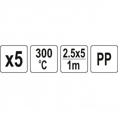 Plastiko suvirinimo juostų rinkinys (5vnt) (PP polipropilenas) 2.5x5mm 5х1m 2