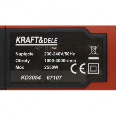 Poliravimo mašinėlė 2550W 180mm Kraftdele KD3054 8