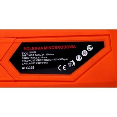 POLIRUOKLIS 1500W, 150MM, 230V (KD3025) 7