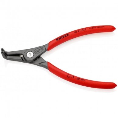 Replės išoriniams žiedams. Lenktos 165mm (Ø19-60mm) KNIPEX 2