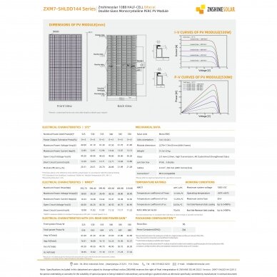 Saulės modulis 550W ZNSSHINE ZS550W-SR-BIFACIAL 2