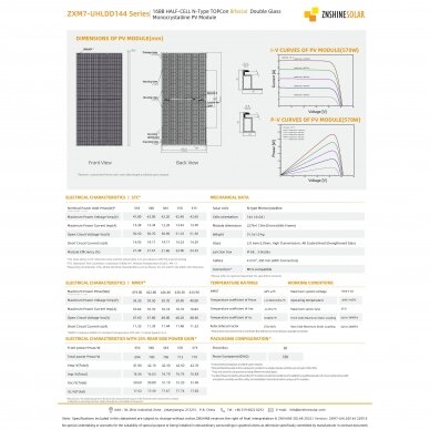 Saulės modulis ZNSHINE 570W SILVER FRAME ZS570W-SR-B 2