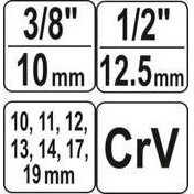 Specializuotų galvučių su išpjova rink. 7vnt (10-19mm) 2