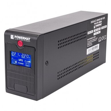 UPS LCD UPS MAITINIMAS 800VA 480W 9AH PM-UPS-800M 1