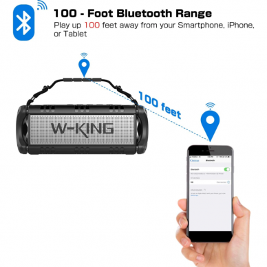 W-King D8 nešiojama Bluetooth kolonėlė 50W - 8000mAh (žalia) 5