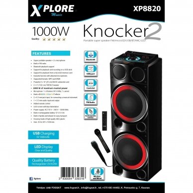 XPLORE XP8820 KNOCKER 2 - muzikinis centras 4